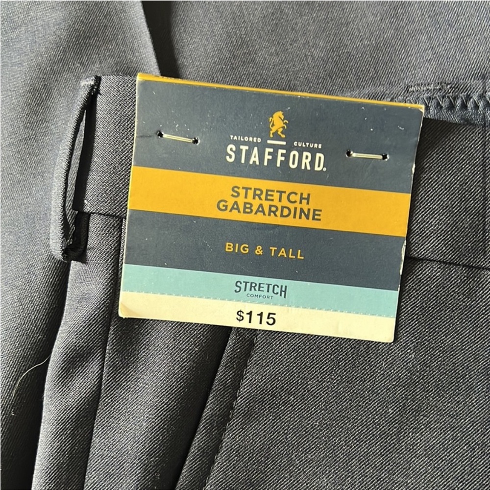 Men's Big & Tall Dress Slacks Navy Blue 44 x 34 - Picture 3 of 8